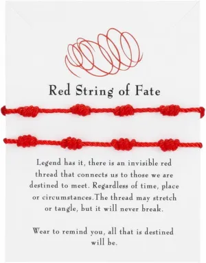 7 Knot Protection String Bracelets Handmade Good Luck Tibetan Amulet Red Black Knot Cord Matching Braided Bracelets for Men Women Friendship BFF Couples Lovers Family Birthday Christmas Fashion Jewelry Gifts