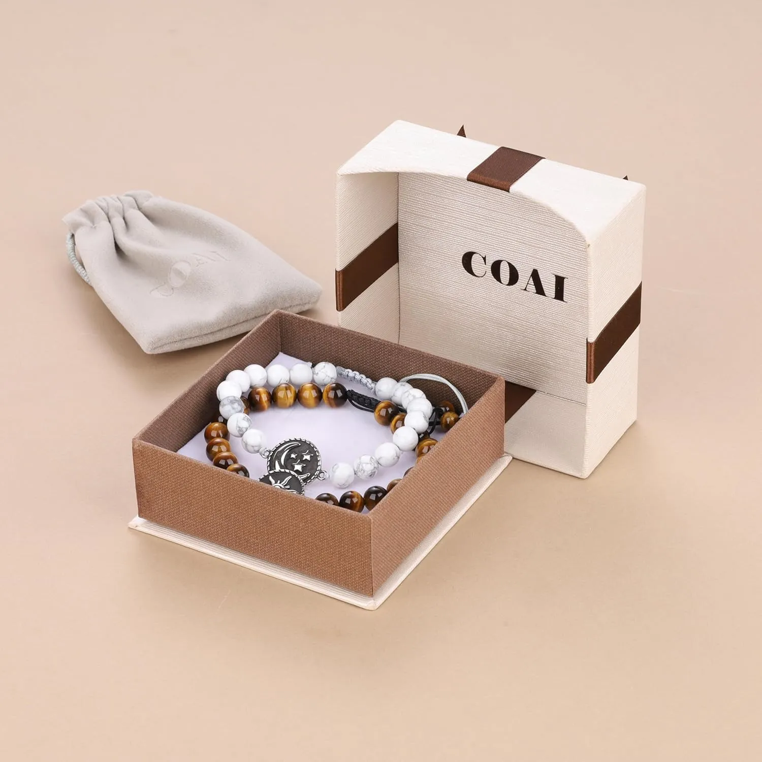 COAI Sun and Moon Couples Bracelets, Yin Yang Bracelets for Couples