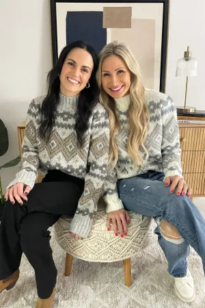 Fair Isle Mock Neck Sweater