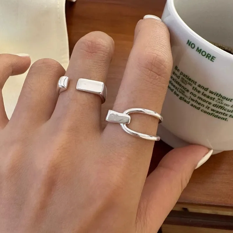 Fashion Irregular Bends And Hitches S925 Sterling Silver Ring