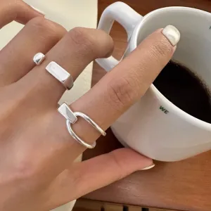 Fashion Irregular Bends And Hitches S925 Sterling Silver Ring