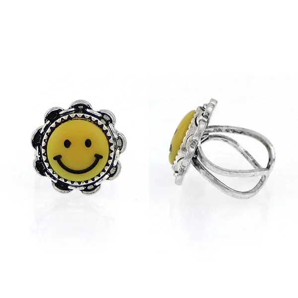 Flower Smiley Fashion Ring