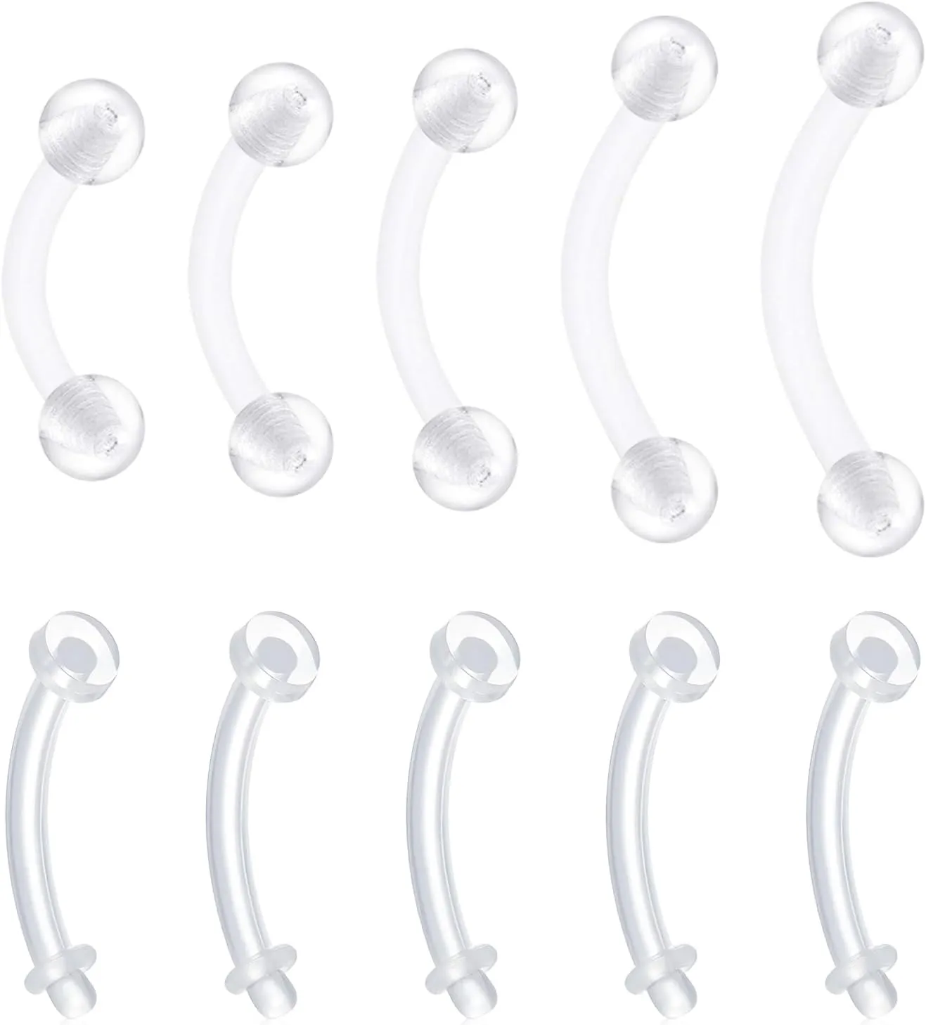 Longita Clear Belly Button Rings Plastic Belly Button Rings Plastic Belly Rings for Sports Surgery