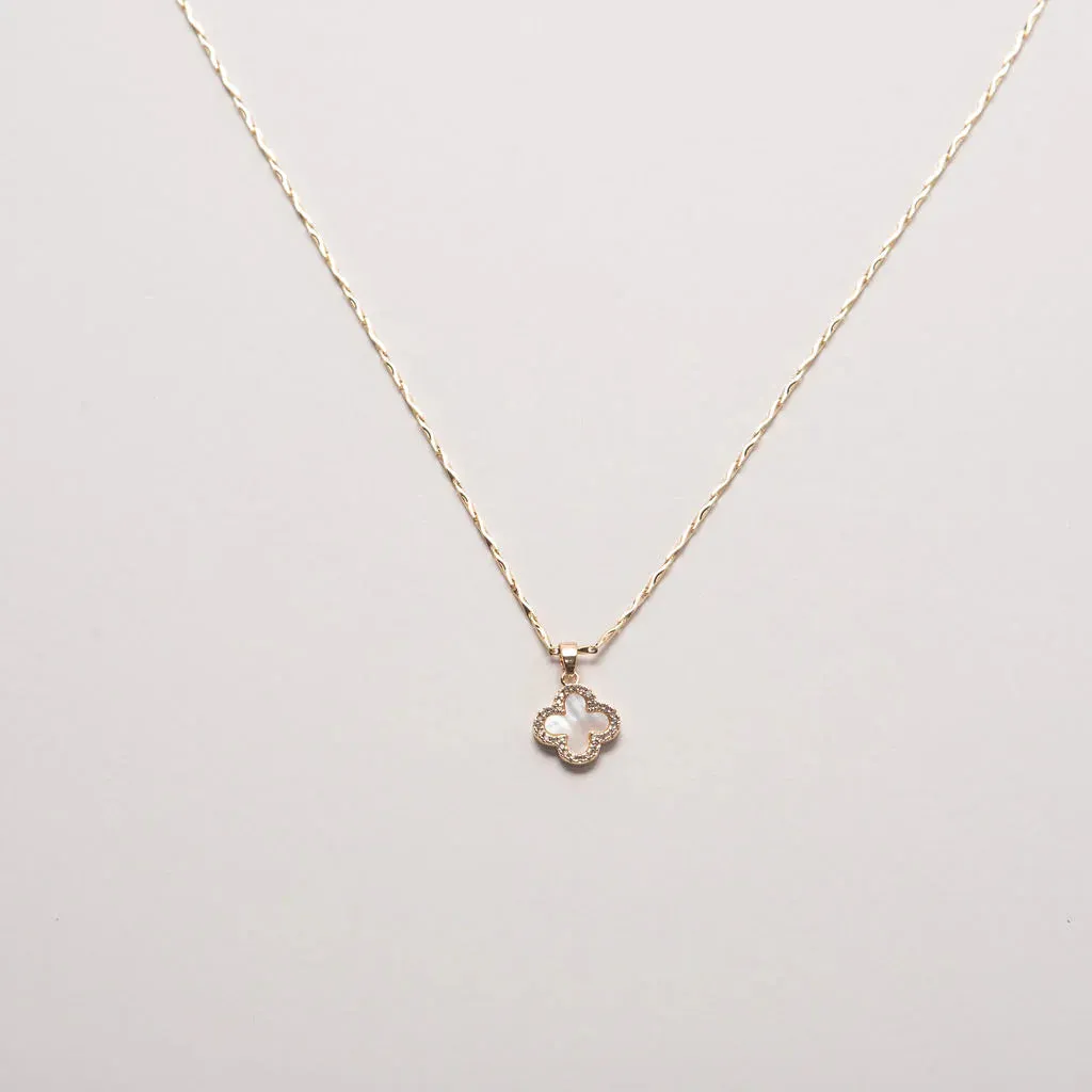 Mother of Pearl Quatrefoil Necklace