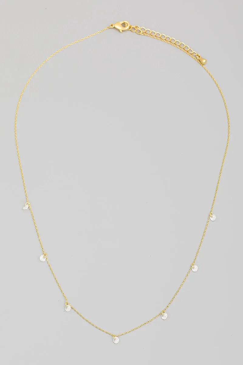 Multi Rhinestone Drop Necklace