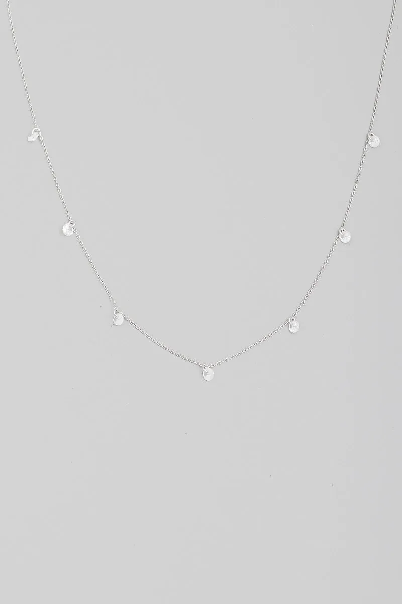 Multi Rhinestone Drop Necklace