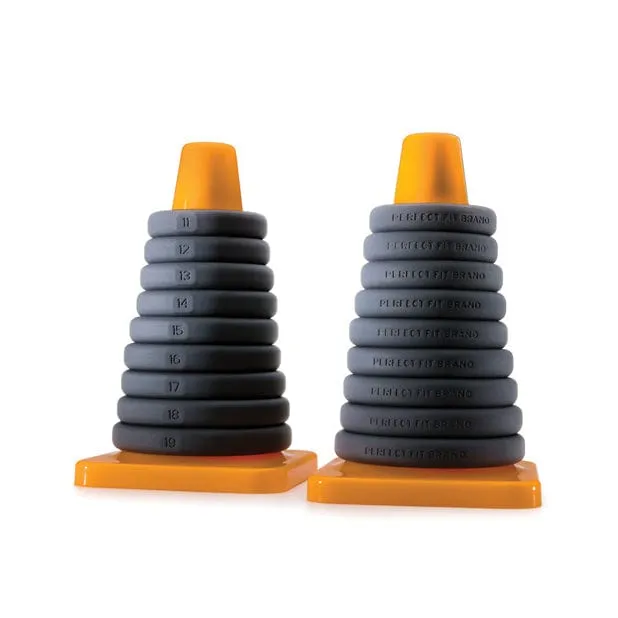 Perfect Fit - Play Zone Xact Fit Silicone Cock Rings Kit Pack of 9 (Black)
