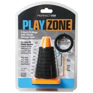 Perfect Fit - Play Zone Xact Fit Silicone Cock Rings Kit Pack of 9 (Black)