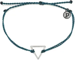 Pura Vida Silver or Gold Triangle Bracelet - Waterproof, Artisan Handmade, Adjustable, Threaded, Fashion Jewelry for Women
