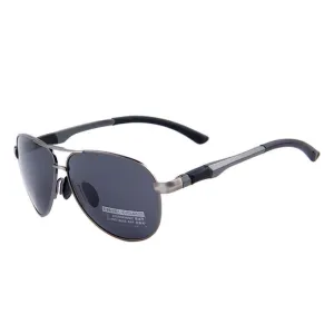 West Louis Black And Gray Aviator Sunglasses