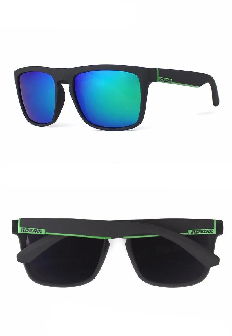 West Louis Black And Green Classic Wayfarer Style Sunglasses