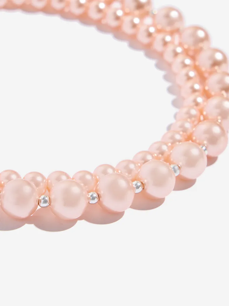 Westside Accessories Peach Pearl Choker Necklace