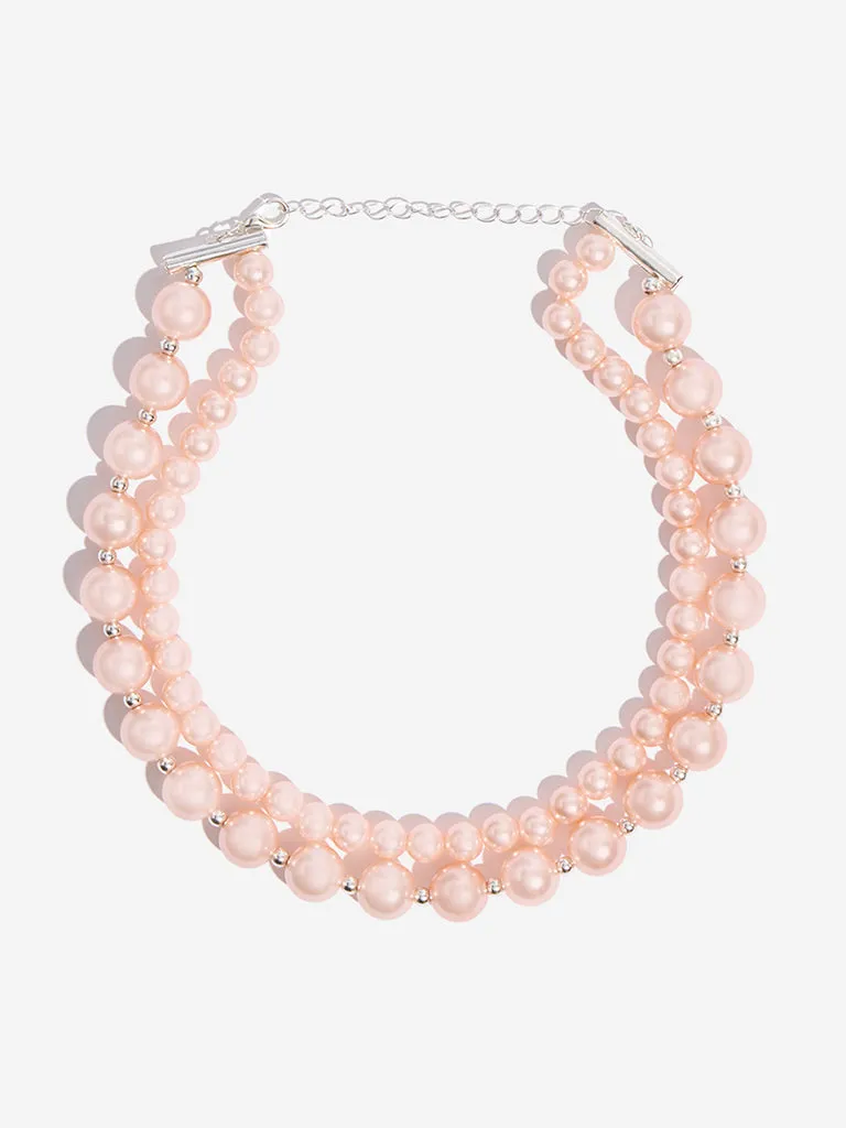 Westside Accessories Peach Pearl Choker Necklace