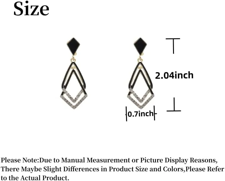 Women's Black Ear Clips Clip On Earrings Non Pierced Earrings for Brides, Bridesmaids, Prom and Wedding