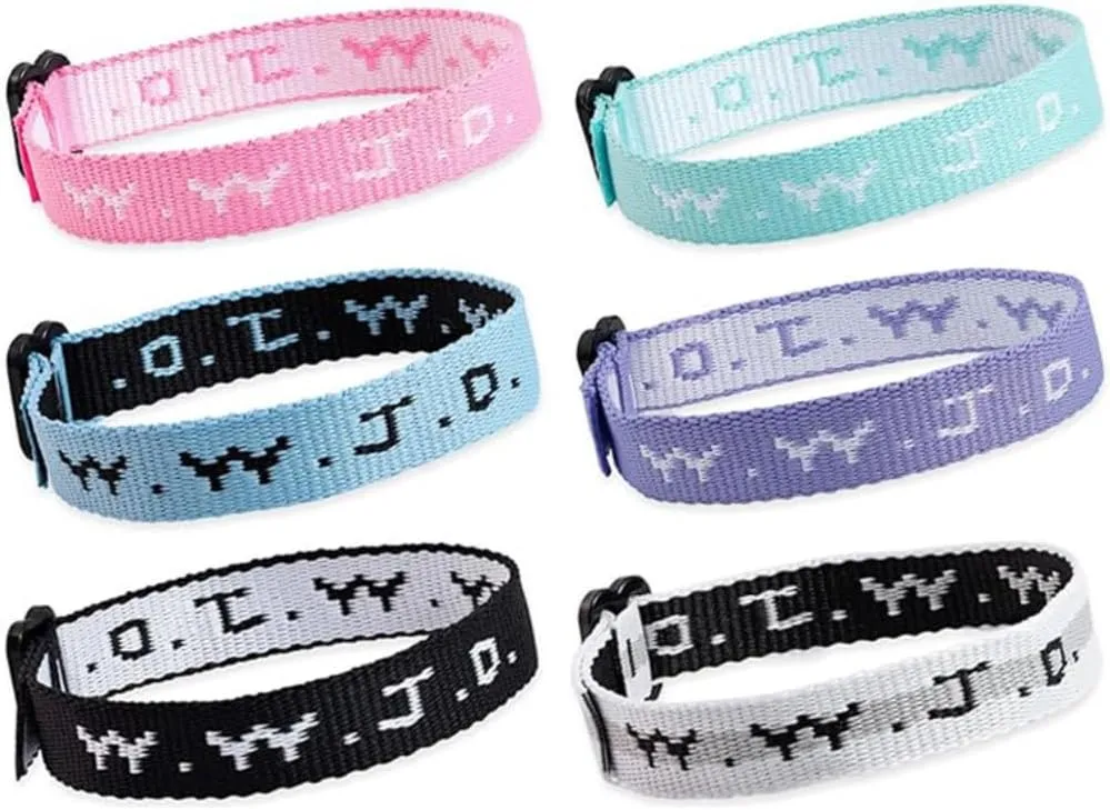 WWJD Bracelet Pack 6 Pcs Adjustable Jesus Bracelet Christian Religious Gift for Men Women Son Daughter Mom Dad